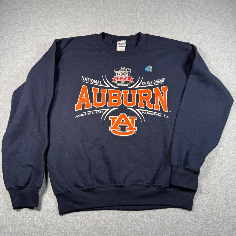 Auburn Tigers 2014 BCS National Championship Sweatshirt Navy Blue Small Gildan